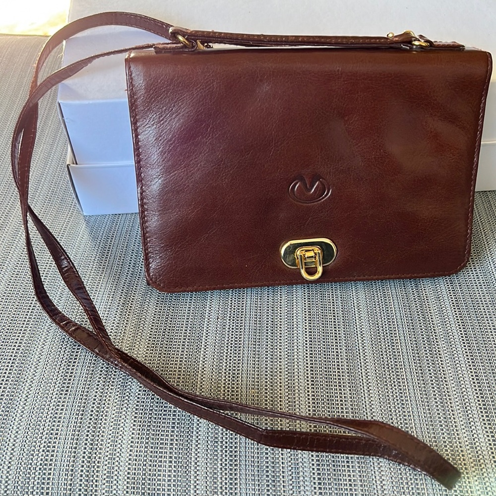👜Milleni Genuine Leather Brown Crossbody/ Wallet Purse